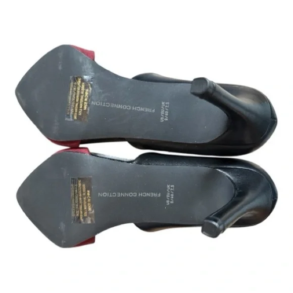 Women's Heels Size 9 French Connection 
Dorsey Pumps Burgundy/Black - Picture 5 of 6